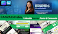 design premium linkedin profile banner post and carousel