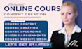 create online course content, lesson plan and worksheets
