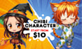 draw anime chibi character for profile, sttream and sticker