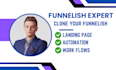clone funnelish landing page and checkout page in 12 hours