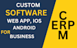 custom crm software development, web application database management,ios android