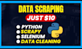 fix scripts do web scraping using python with scrapy, selenium, beautyfull soup