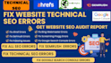 fix semrush, ahrefs, technical SEO errors,google search console, indexing issues