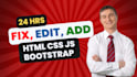 edit website front end site, bootstrap website layout, replicate frontend design
