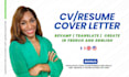 write a professional CV or resume in english or french
