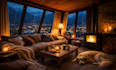 create natural sound relaxing rain video with a cozy room