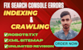 fix errors in google search console for indexing and crawling