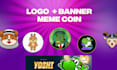 create cryptocurrency logo coin and twitter banner design