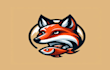 do fox, head, fox fish ,minimalst, mascot logo design
