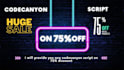 provide 75 percent off any codecanyon script app web