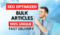 write unique, SEO bulk articles and blog posts for tech, pet, travel