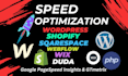 optimize wix duda webflow squarespace shopify website speed