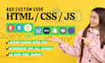 add custom HTML, CSS, and js code to squarespace, shopify, and wordpress website