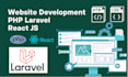 develop a website using PHP, laravel, and react