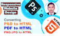 convert PSD to HTML responsive website