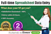 do fulltime spreadsheet data entry