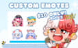 draw twitch emotes badge and animated for twitch, kick, discord, vtuber