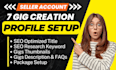 write a fiverr seo optimized gig description to rank profile