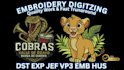 do embroidery digitizing in dst pes, exp jef within some minutes