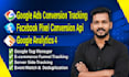 set up ga4, conversion tracking, google ads tracking, facebook pixel capi by GTM