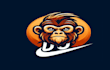 do monkey modern style mascot logo design