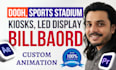 animate video ad for digital billboard, sports led display