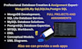 do database design, mysql, sql queries, erd, python, and java projects