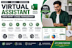 do data entry, web research, PDF to excel, excel data entry