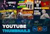 design attractive youtube thumbnail graphics