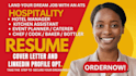 deliver a 6 hr hospitality, culinary restaurant tourism, resume writing service