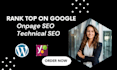 optimize onpage  and technical SEO using yoast and rank math