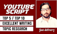 be your youtube script writer