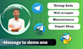make professional group, crypto, game telegram bot