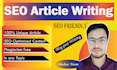 write SEO blog post writing, article and content writing