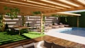 design modern backyard, patio, garden and realistic 3d landscape
