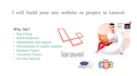 create website using laravel, core php, js, html