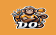 do monkey modern style mascot logo design