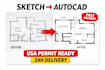 convert your PDF, image or sketch drawing to auto cad