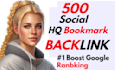 500 HQ social bookmark off page SEO dofollow backlink