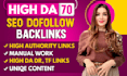 create high da dofollow white hat contextual seo backlinks for website