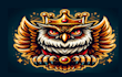do king owl  style modern mascot logo design