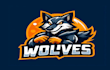 do wolves modern carton mascot logo design