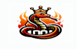 do  crown snake modern mascot logo design