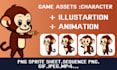 create 2d game character sprite sheets and animations