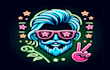 make neon favarite hari style mascot logo design