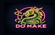 do make neon style dragon juss logo design