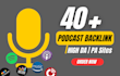 do 40 podcast backlinks on spotify, apple, amazon, and more