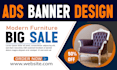 creative ads banner design, yard sign, website banner design