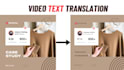 do video editing, text removal and translation