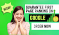 guarantee google first page ranking with monthly SEO